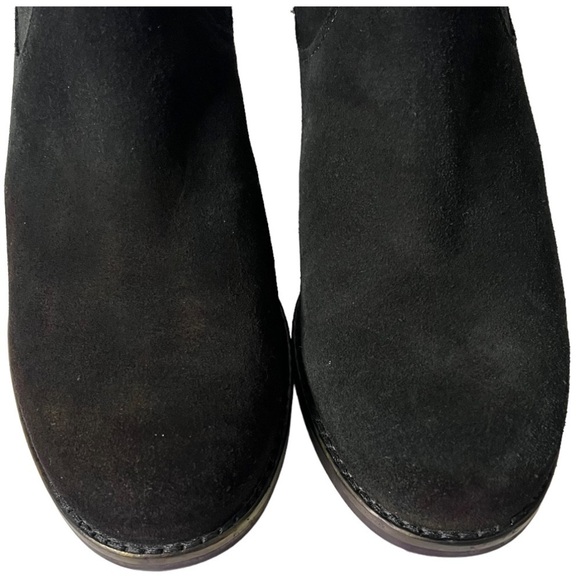 Trask Madison Black Suede Lug Sole Block Heel Booties Women’s 11 - Picture 4 of 12